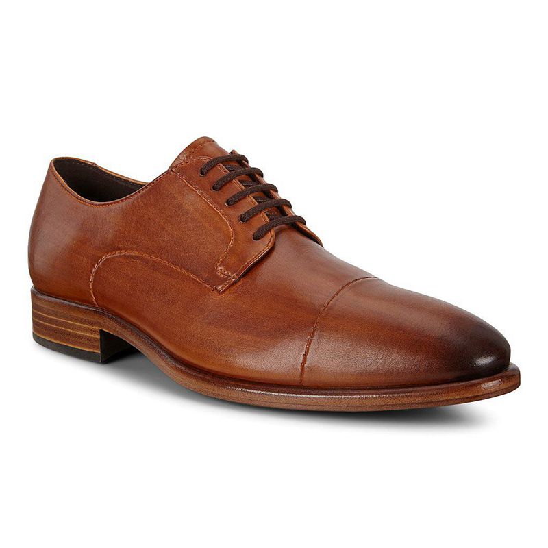 Men Business Ecco Vitrus Mondial - Derby Brown - India FKYXVZ327